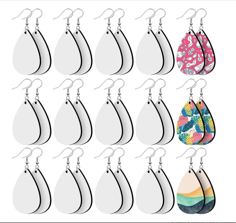 Sublimation Blank Earrings Heat Transfer Earring Unfinished Wood Teardrop  Pendants In 5 Assorted Printable Shapes For Jewelry DIY Making From  Weaving_web, $0.44